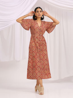Okhai - Khwab Hand Block Printed Kalamkari Dress