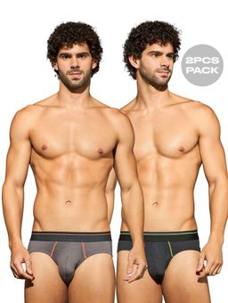 Technosport - Mens ELASTO LITE Colorblock Briefs (Pack of 2)