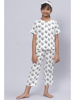 Biba - Cream Straight Cotton Three Piece Sleepwear Set (Set of 3)