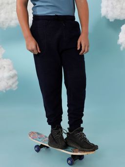Instafab - Boys Navy Blue Heathered Trackpants