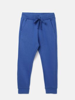 United Colors of Benetton - Blue Boys Solid Regular Fit Joggers With Drawstring Closure