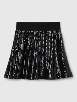 United Colors of Benetton - Black Girls Sequined Regular Fit Skirt
