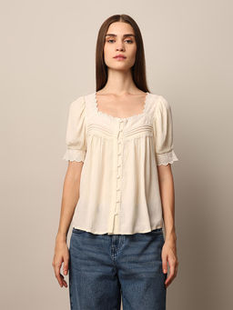 ONLY - White Lace Top