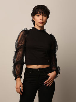 ONLY - Mesh Sleeves Top