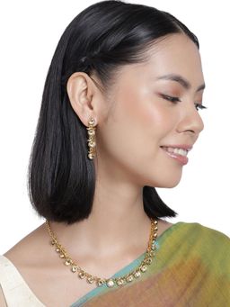 Accessher - Gold Plated Ad Studded Handcrafted Necklace for Women