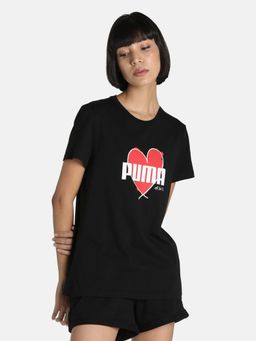 Puma - Heart Womens Black T-shirt