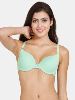 Zivame - Push Up Wired Medium Coverage Bra - Green Ash