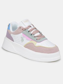 U.S. POLO ASSN. - Women Aluna White Lace Ups Sneakers