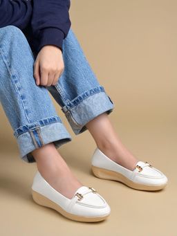 Shoetopia - White Urban Sage Comfort Loafers