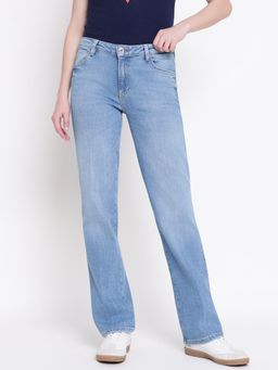 Guess - Women Bluebelle Sunflower Bliss Wash Solid Regular Fit Denim Jeans