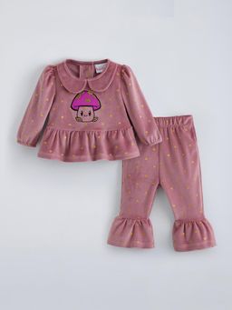 Hopscotch - Pink Printed Top and Pant