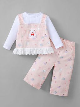 Hopscotch - Pink Printed Top and Pant