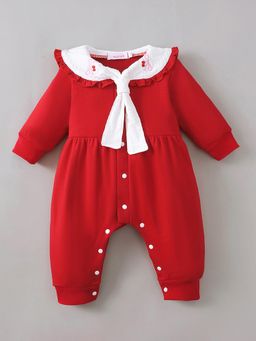 Hopscotch - Red Solid Romper