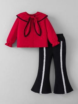 Hopscotch - Red Solid Top and Pant