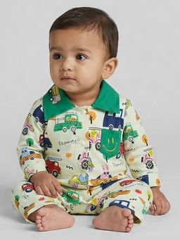 Hopscotch - Yellow Printed Romper