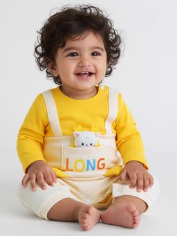 Hopscotch - Yellow Typography Romper