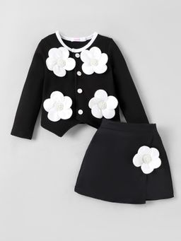Hopscotch - Black Floral Top and Skirt