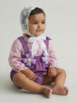Hopscotch - Purple Floral Onesie