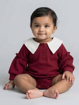 Hopscotch - Maroon Textured Onesie