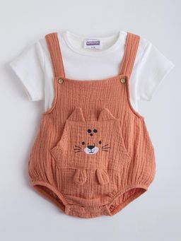 Hopscotch - Brown Textured Onesie and T-Shirt