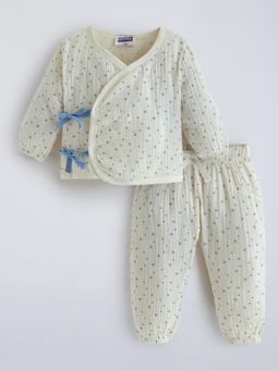 Hopscotch - Cream Printed Jabla and Pyjama
