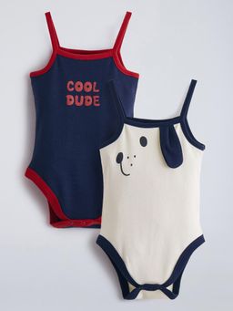 Hopscotch - Navy Blue Printed 2 Onesie