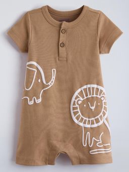 Hopscotch - Brown Printed Onesie