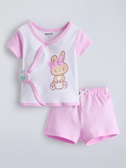 Hopscotch - Pink Printed T-shirt and Shorts