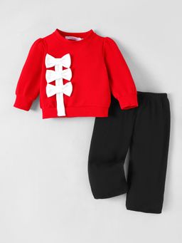Hopscotch - Red Solid Top and Pant