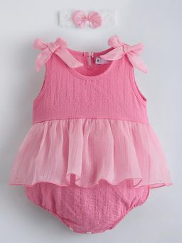 Hopscotch - Pink Textured Onesie and Headband