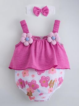Hopscotch - Pink Floral Onesie and Headband