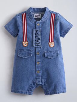 Hopscotch - Blue Embellished Romper