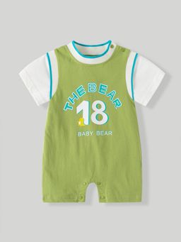 Hopscotch - Green Colorblock Romper