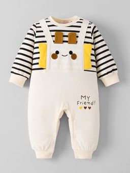 Hopscotch - Cream Stripes Romper