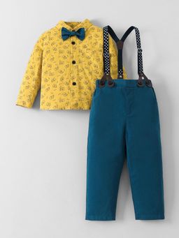Hopscotch - Yellow Printed Shirt and Pant