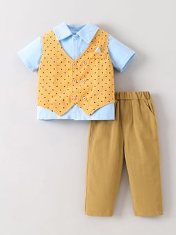 Hopscotch - Yellow Polka Dots Shirt and Waistcoat and Pant