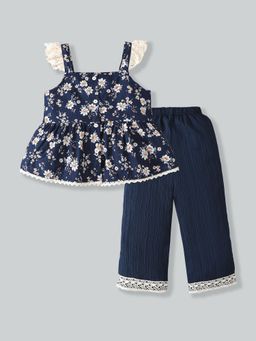 Hopscotch - Navy Blue Floral Top and Pant