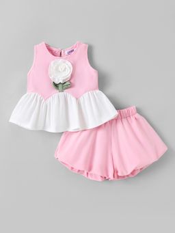 Hopscotch - Pink Colorblock Top and Shorts