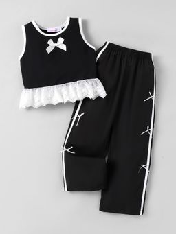 Hopscotch - Black Solid Top and Pant