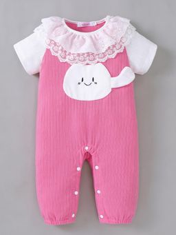 Hopscotch - Pink Textured Romper