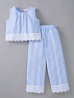 Hopscotch - White Checks Top and Pant
