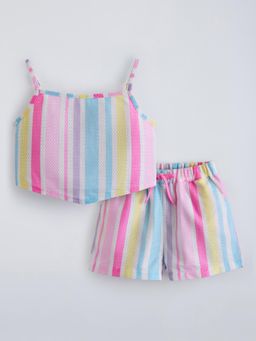 Hopscotch - Multi-Color Stripes Top and Shorts