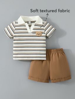 Hopscotch - Brown Stripes T-shirt and Shorts