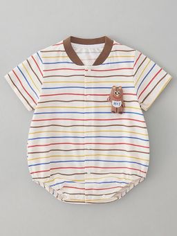 Hopscotch - White Stripes Onesie