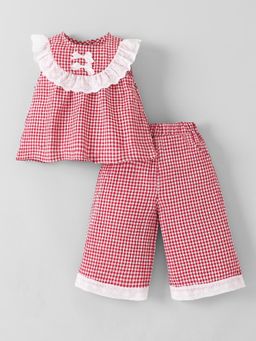 Hopscotch - Red Checks Top and Pant