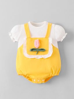 Hopscotch - Yellow Textured Onesie