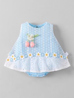 Hopscotch - Blue Textured Onesie