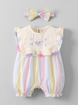 Hopscotch - Multi-Color Colorblock Onesie and Headband