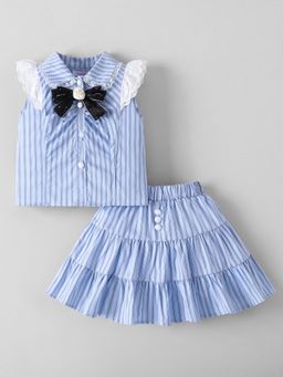 Hopscotch - Blue Stripes Shirt and Skirt