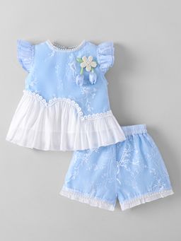 Hopscotch - Blue Floral Top and Skirt